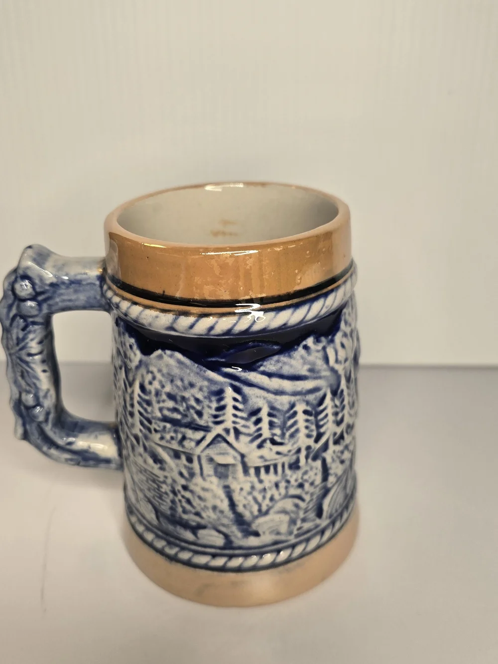 Kentucky Ceramic Beer Stein Mug - Brown & Blue